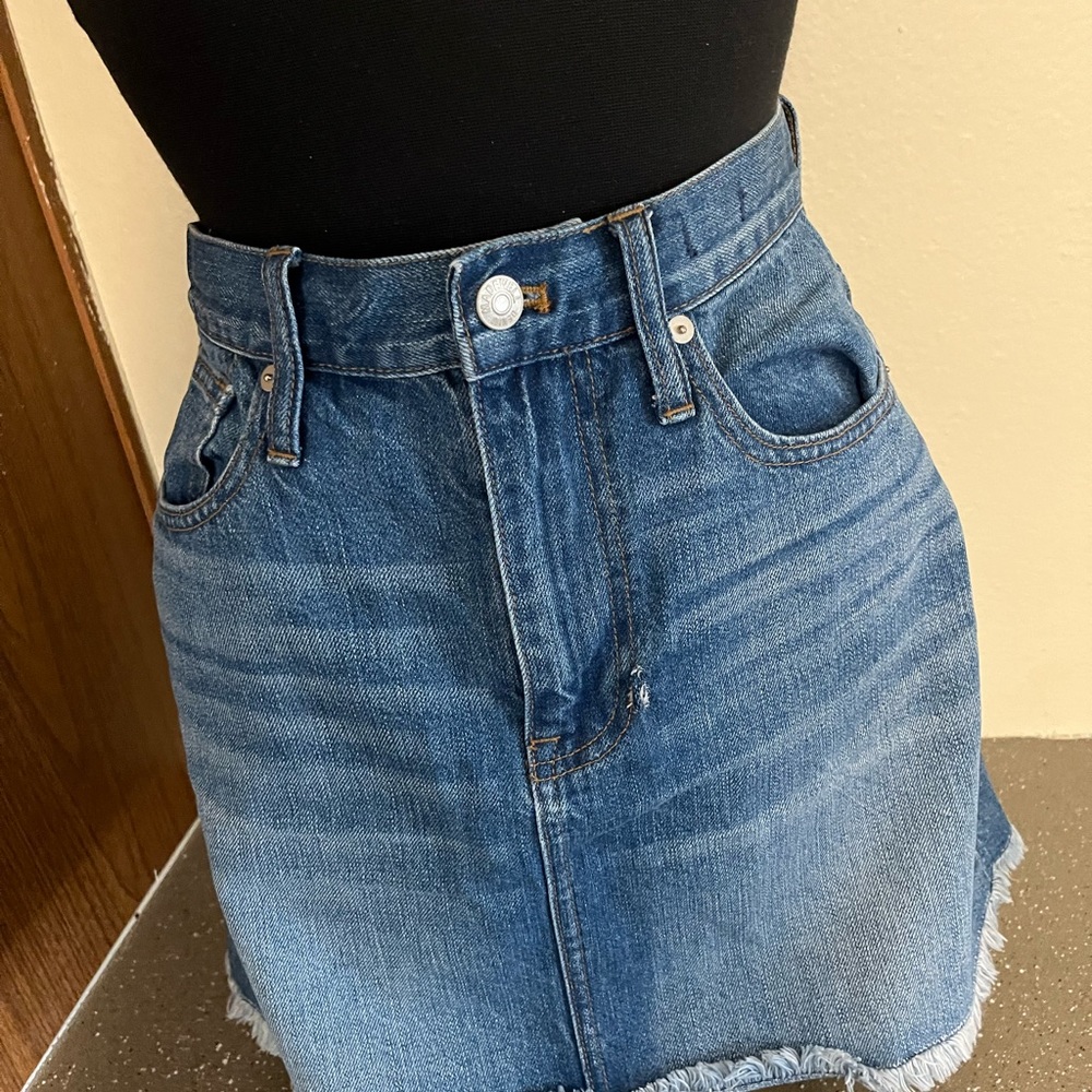 Madewell Womens A Lime Blue Rigid Denim Skirt Size 26